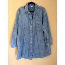 American Eagle Blue Denim Button Down One Piece Dress LARGE