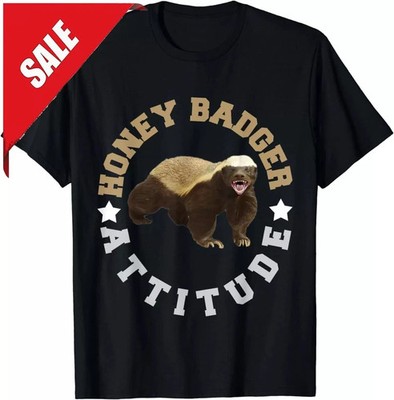 NEW LIMITED Honey Badger Attitude Funny Design Gift Idea Premium T-Shirt S-5XL