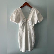 Guess Cream Dress with Puff Sleeves size 6