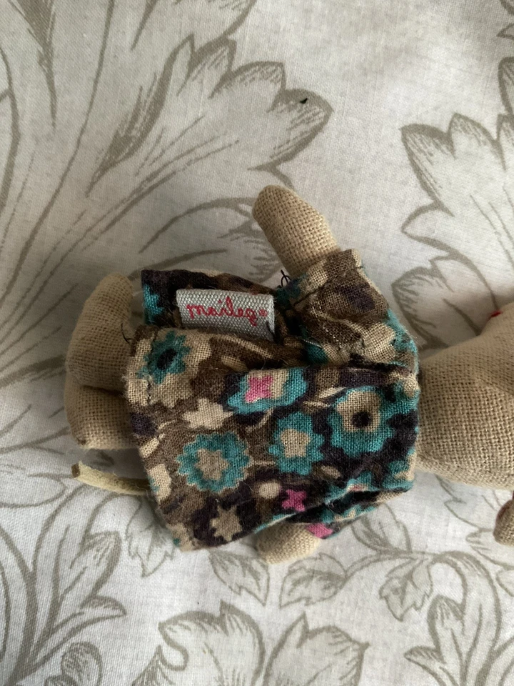 Maileg Flower Power Maus (16-2774-00) & gestreifte Maus seltene Mäuse im Ruhestand  - Bild 4 von 4