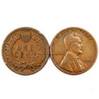1800's Dated Indian Head Penny Showing On End Of 50 Coin Wheat Cent Roll a-12 — photo 4