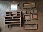 Brown Wooden Vanity with Mirror Dollhouse Bedroom Furniture 1:12 Scale — photo 4