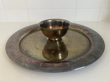 Vintage WMA Rogers Chip And Dip Set Silver-plated Serving Platter Two Piece