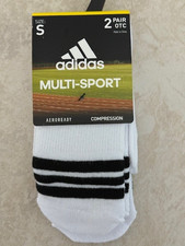 Adidas Socks Multisport Aeroready Compression 2 Pair Size Small 13C-4Y OTC