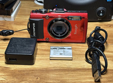 Olympus Tough TG-4 Red Waterproof Camera 16MP WiFi GPS Tested With Charger