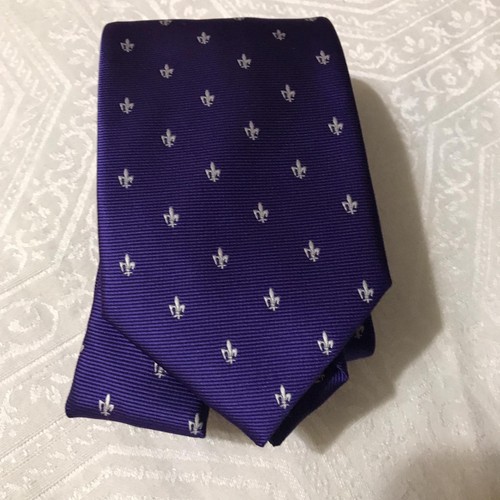 Firenze Men's 100% Silk Tie Made in Italy Purple - Picture 3 of 4