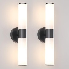 Black Wall Sconces Set of 2, Modern Sconces Wall Lighting, Bathroom Vanity Li...