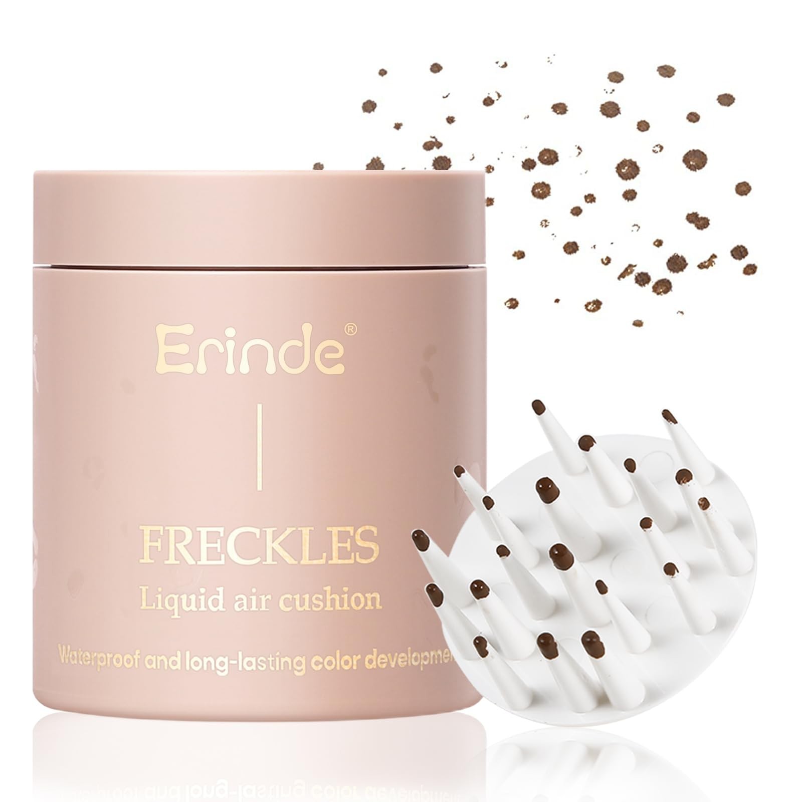 Erinde Upgrade Liquid Freckle Pen, Fake Freckles Stamp Air Cushion, Long Lasting