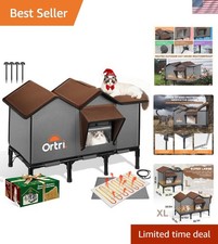 Outdoor Heated Cat House for Outside: Winter Insulated Weatherproof 30" 14" 2...