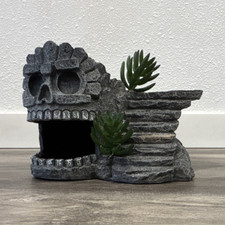 Gray Skull Cave Aquarium Decoration Synthetic...