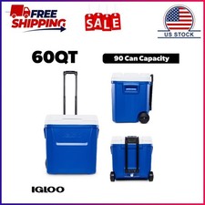 Igloo 60 QT Laguna Ice Chest Cooler with Wheels, Blue