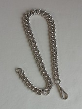 Antique Edwardian sterling silver graduated Albert chain 84.8 grams Birm. 1902
