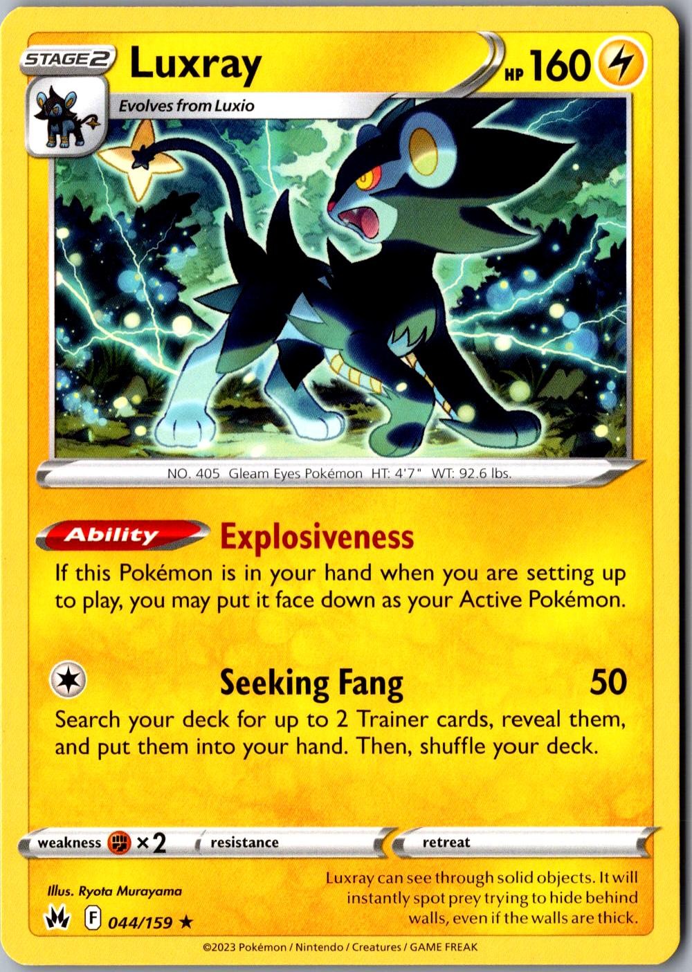 Luxray 44 044/159 Rare Crown Zenith LP Pokemon Card