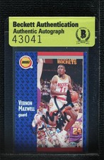 BAS 1991-92 Fleer Vernon Maxwell #76 Authentic Auto 3c7
