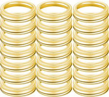 42 Golden Canning Rings - Regular Mouth Mason Jar Bands/Rings, Rustproof Tinplat