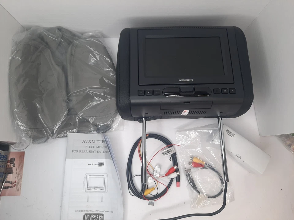 New! Audiovox AVXMTGHR1D 7 Widescreen Headrest Monitor Black Pewter - Image 2 of 4