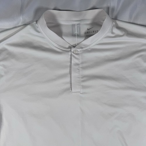 Nike Golf Tiger Woods Vapor Dry Blade Collar Polo White Black Sz L
