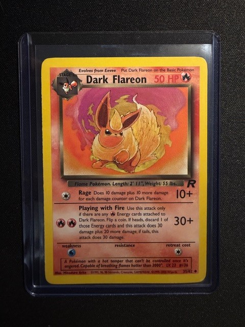 Dark Flareon 35/82 - Team Rocket - 2000 - Unlimited- Non Holo - WOTC