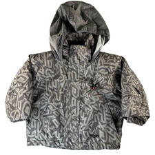 Spyder Toddler Size 2 Puffer Jacket Gray Abstract Print Hooded Coat