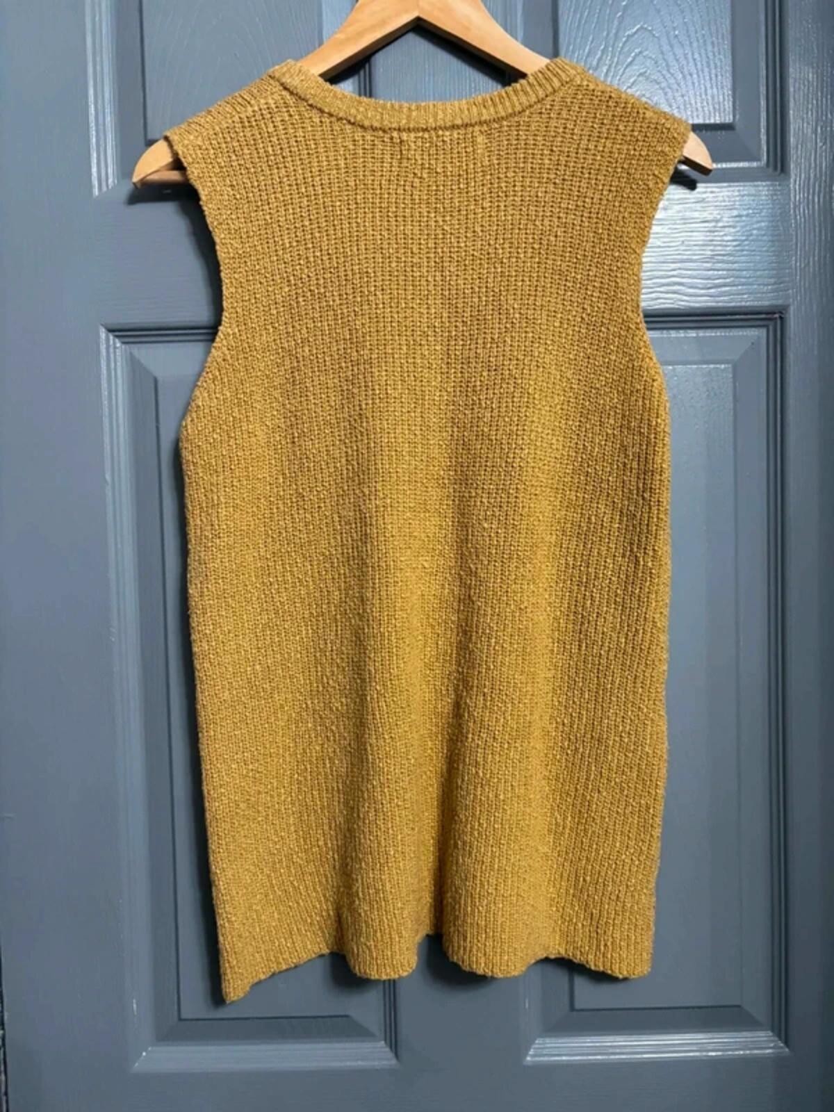 Lefties Mustard Yellow Knitted Vest Top Size L image 2