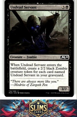 Magic the Gathering MTG Core Set 2020 Undead Servant #118 Buy 2 Get 1