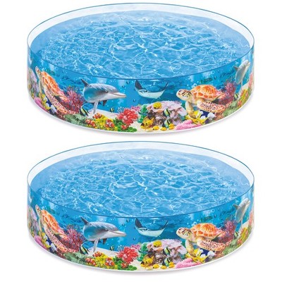 Intex SnapSet Kiddie 8 x 8 Foot Instant Swimming Pool, Deep Sea Blue (2 Pack)