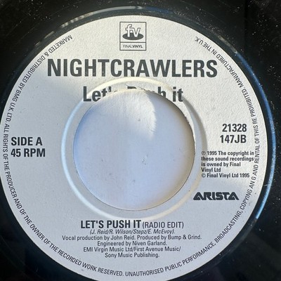 NIGHTCRAWLERS   Let's Push It Single Record 1995 UK Final Vinyl House 45 RPM