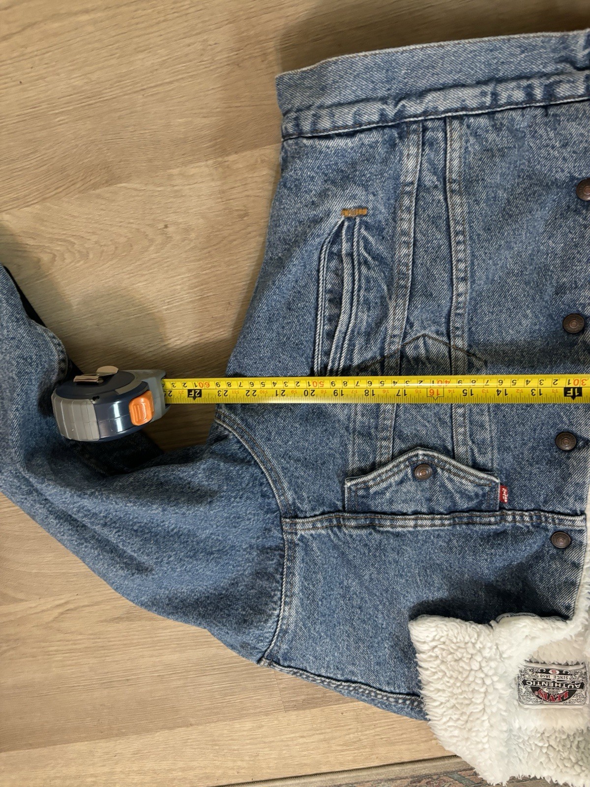 Levi’s Authentic Jacket Small Blue Denim Trucker … - image 8