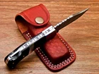 STUNNING CUSTOM HANDMADE DAMASCUS STEEL POCKET FOLDING KNIFE Back LOCK  AS-126