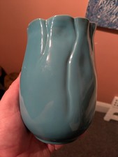 Turquoise Tulip Shaped Small Vase for Flowers Home Decoration