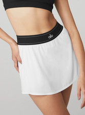 ALO Women's Tennis Skirt / Skort NWT   White/Black