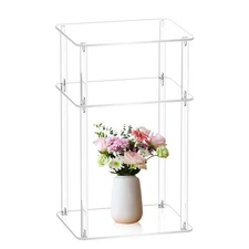 Acrylic Bedside Table Narrow Side Table 3-Tier Slim End Table 13.8*11*23.6 In