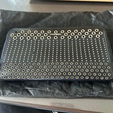 Diesel Men Long Wallet Studded Eyelet detail Black Vintage Luxury Modern Stylish