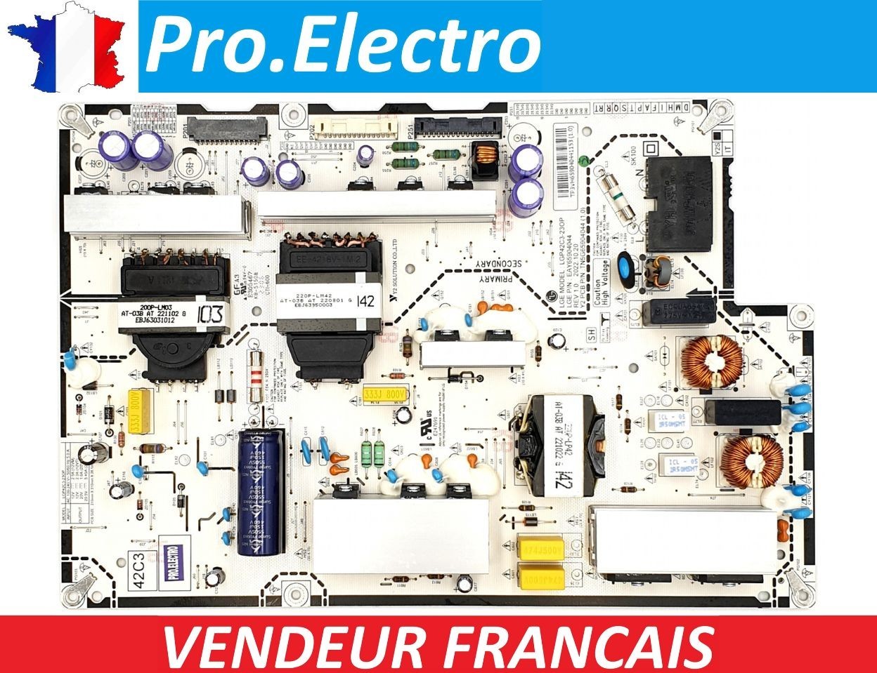 Alimentation TV LG OLED42C35LA LGP42C3-23OP EAY65904044 d'origine pour écran 42 pouces