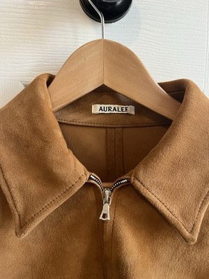 AURALEE 25SS LAMB SUEDE ZIP BLOUSON MULTI POCKET LIGHT JACKET BLUE