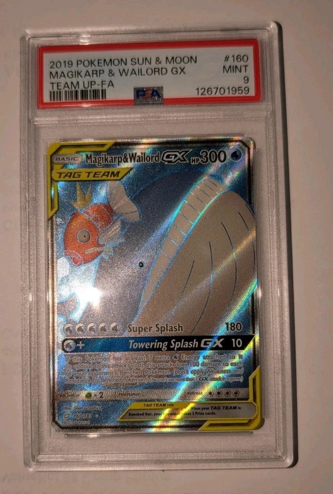 2019 Pokemon Sun & Moon Magikarp Wailord GX Team-Up FA PSA 9 Gem Mint - Image 3 of 4