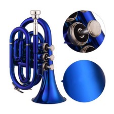 Mini Pocket Trumpet Bb Flat Brass Material Wind Instrument With Mouthpiece Glove