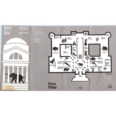 1970s Museum of Natural History Smithsonian Washington DC Map Brochure H5-6