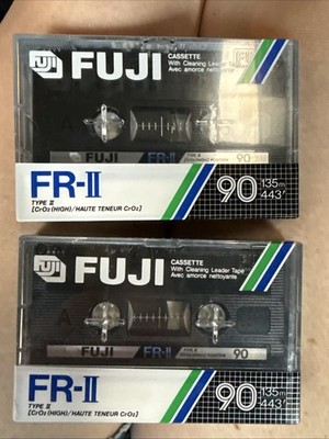 FUJI   FR II   90  1985  USA  TYPE II  BLANK CASSETTE TAPES (2) (SEALED)