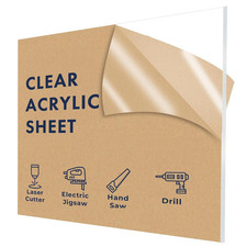 Falken Design Clear Acrylic Sheet   15" X 15" X 1/4" Plexiglass Panel for DIY, C