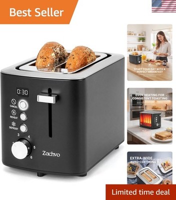 2 Slice Toaster with Wide Slots for Bread & Bagels, Stainless Steel Toaster w...