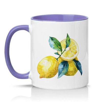 Aquarell Zitronen Unisex 11 Unzen Keramiktasse Geschirr Einweihung