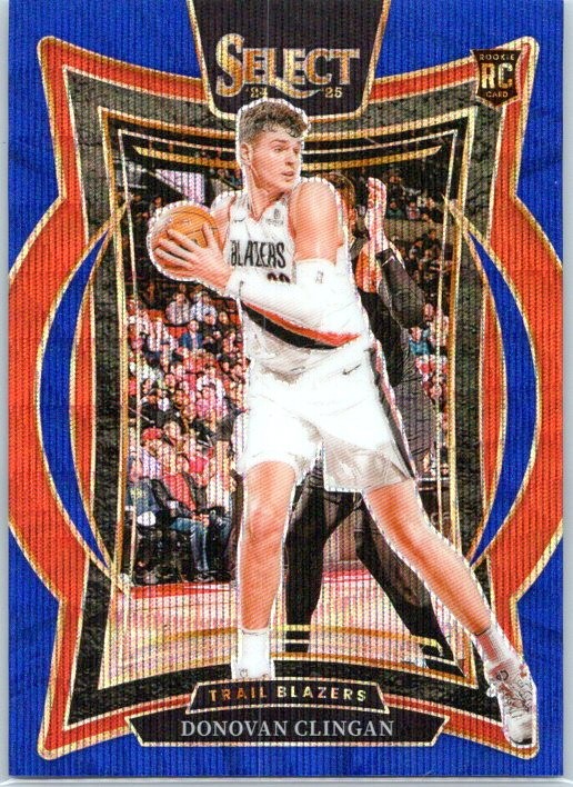 2024-25 Panini Select #69 Donovan Clingan Blue Wave Prizm #/75