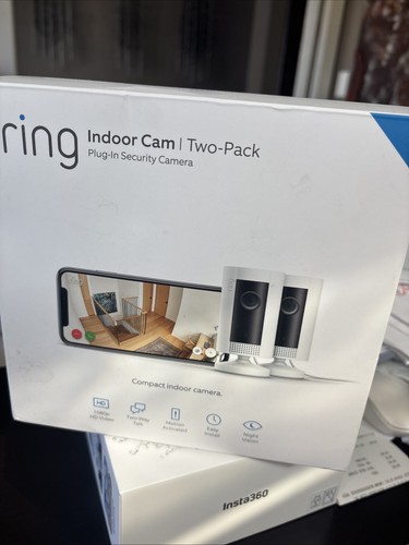 Ring Indoor Cam Two-Pack Plug-In Security Camera 1080p HD White | eBay