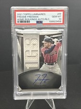 2021 Topps Luminaries Freddie Freeman Home Run Kings Patch-Auto PSA 10 GEM /15