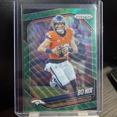 2025 Panini Prizm - Bo Nix #142 Green Wave Prizm