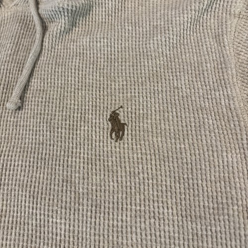 Polo Ralph Lauren hellbraun Waffel Strick Thermo Hoodie Freizeit Sweatshirt Herren XL - Bild 4 von 9