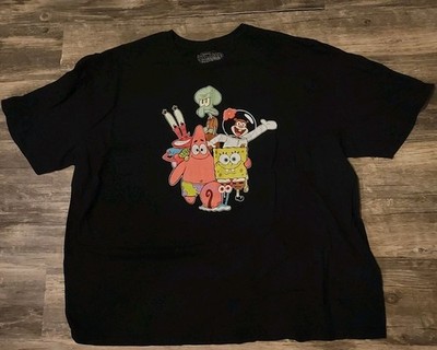 Hybrid Men's SpongeBob SquarePants Graphic T-Shirt Black 3XL Short Sleeve