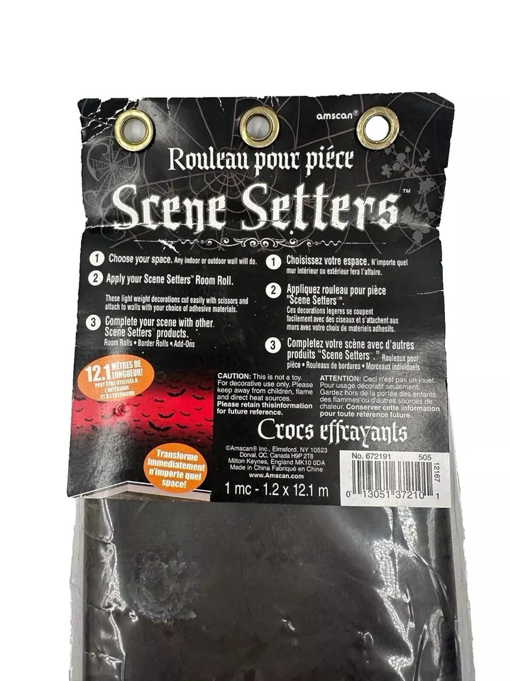 Amscan Halloween Scene Setters Room Roll Wall Frightful Fangs Bats Backdrop 40' - Image 4 of 4