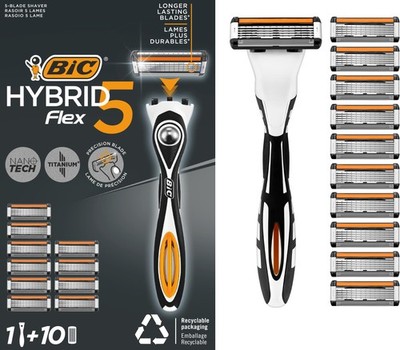 BIC Hybrid 5 Flex Rasierer Herren Nassrasierer 10 Klingen Aloe Vera Vitamin E